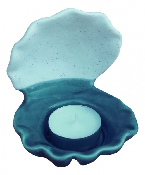 Teelichthalter Muschel ca. 9 x 10,5 x  10,5 cm